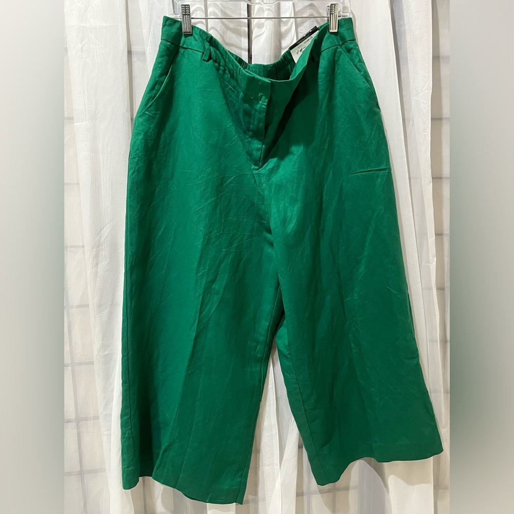 WORTHINGTON Wide-Leg Emerald Green Culotte Pants WOMEN SIZE XXL - Picture 7 of 11